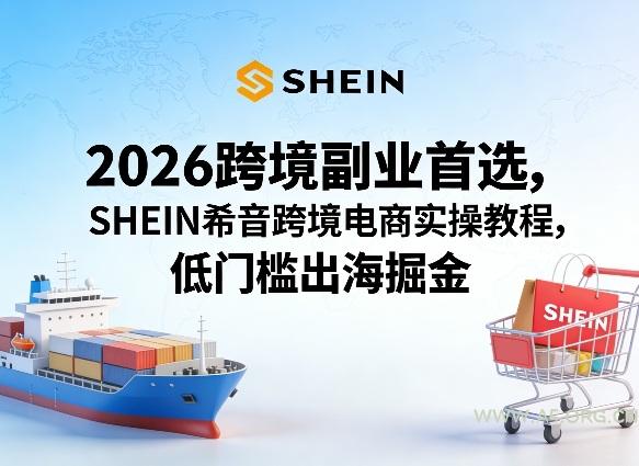 2026跨境副业首选，SHEIN希音跨境电商实操教程，低门槛出海掘金-小红泡