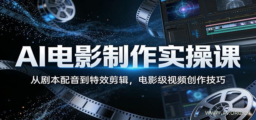 AI电影制作实操课：从剧本配音到特效剪辑，电影级视频创作技巧-小红泡