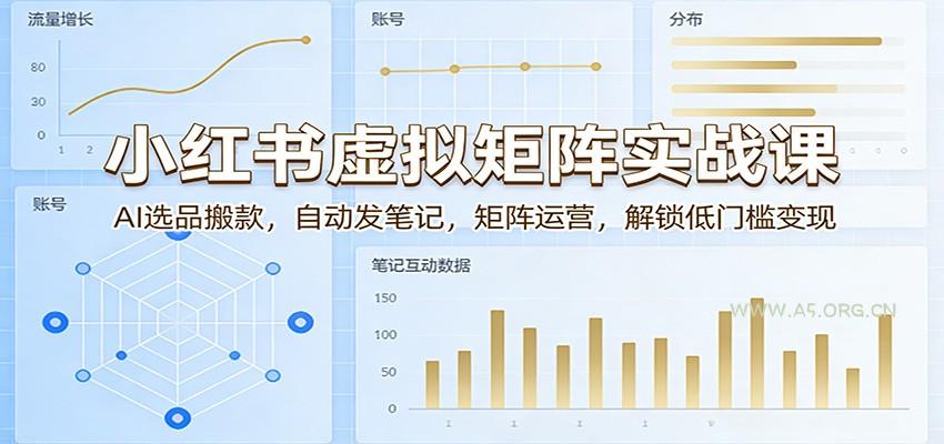 小红书虚拟矩阵实战课:AI选品搬款,自动发笔记,矩阵运营,解锁低门槛变现-小红泡
