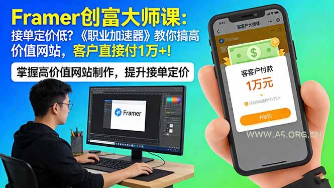 Framer 创富大师课:接单定价低?《职业加速器》教你搞高价值网站,客户直接付 1 万 +-小红泡