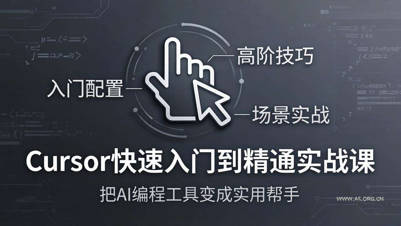 Cursor快速入门到精通实战课:入门配置+高阶技巧+场景实战,把AI编程工具变成实用帮手-小红泡