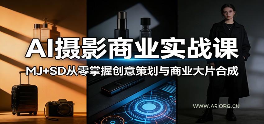 AI摄影商业实战课:MJ+SD从零掌握创意策划与商业大片合成-小红泡