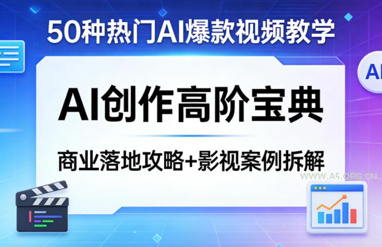 50种热门AI爆款视频教学，AI创作高阶宝典，商业落地攻略+影视案例拆解-小红泡