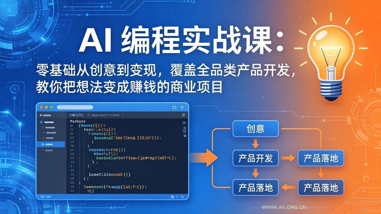 AI编程实战课-第三期 更新：零基础从创意到变现，覆盖全品类产品开发，把想法变成赚钱的项目-小红泡