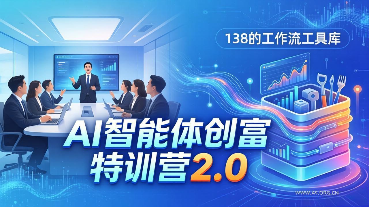 AI智能体创富训练营2.0:3天闭门直播+视频课+工具库,从0到1搭建智能体附138个工作流-小红泡