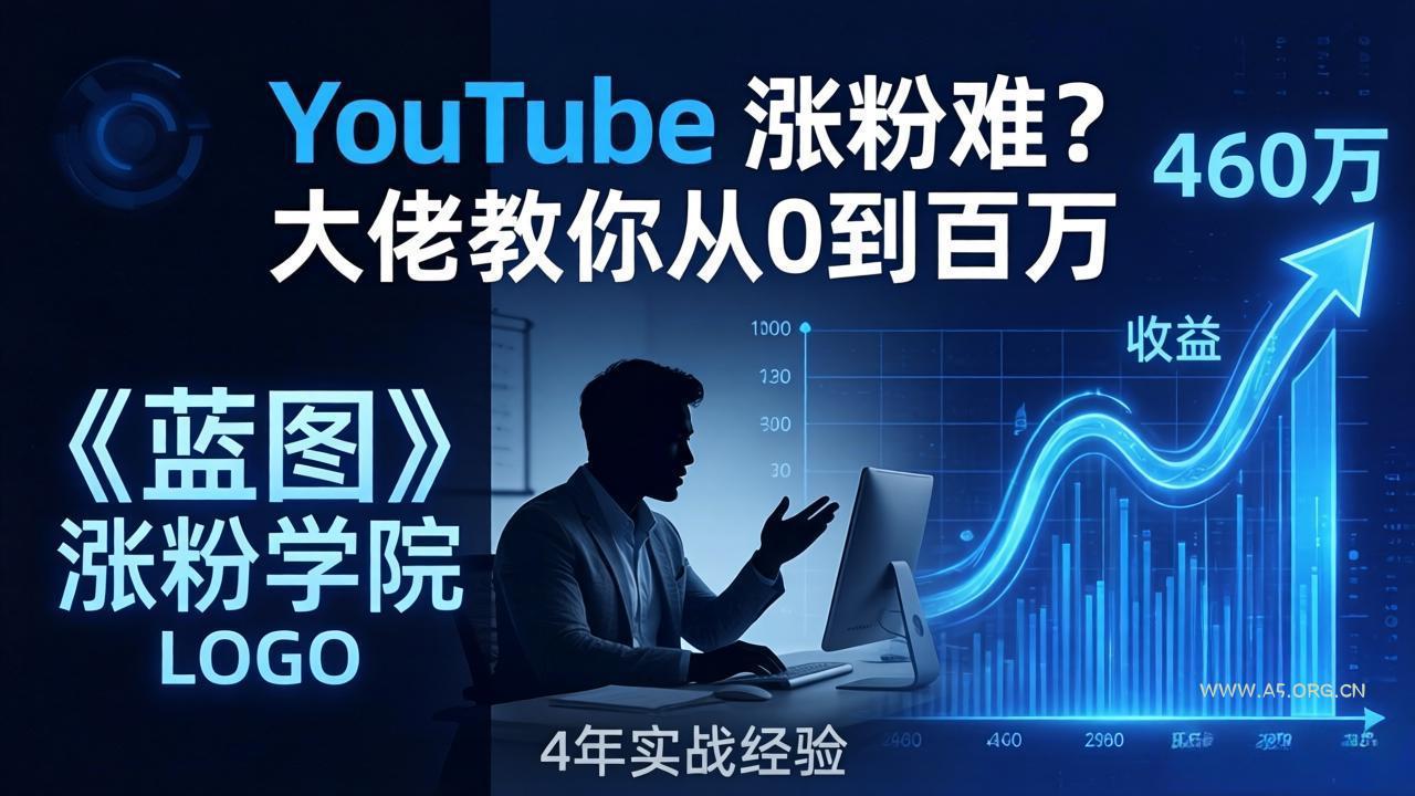 YouTube 涨粉难?《蓝图涨粉学院》:4 年赚 460 万的大佬教策略,从0到百万有路径!-小红泡