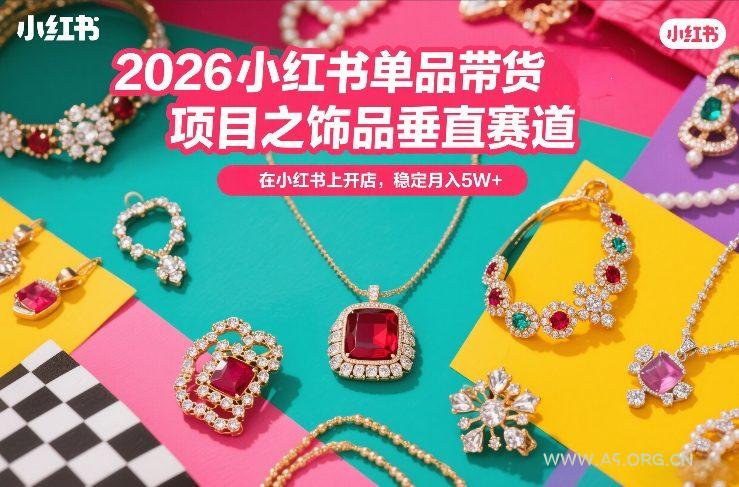 2026小红书单品带货项目之饰品垂直赛道，潮在小红书上开店，稳定月入5W+(更新0401)-小红泡