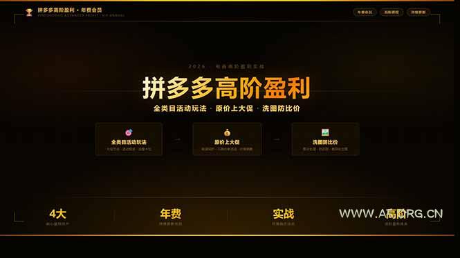 拼多多高阶盈利年费会员(更新3月31-小红泡
