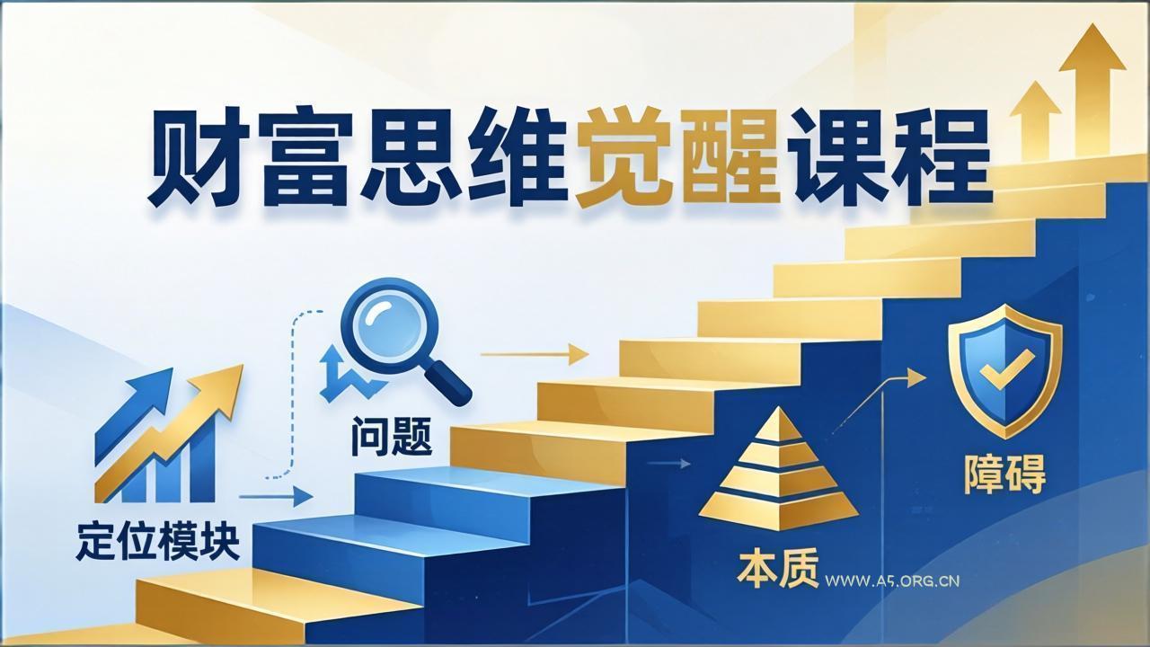 财富思维觉醒第十期:3天大课四大模块,精准定位问题看清本质,扫清人生障碍-小红泡