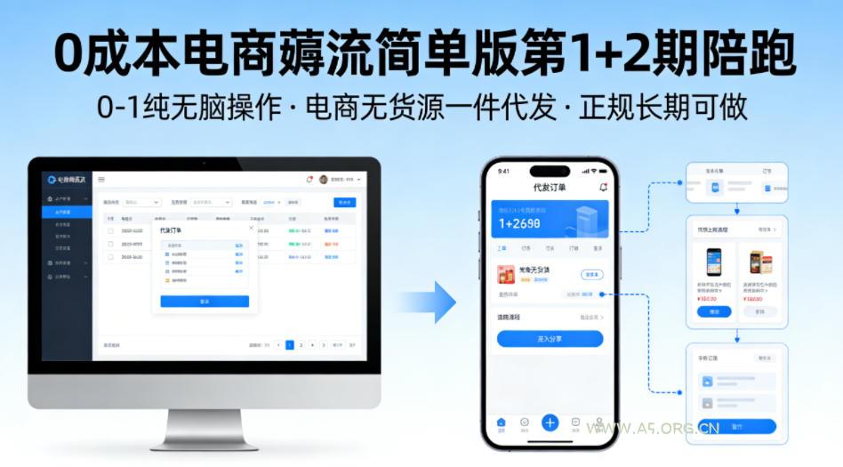 0成本电商薅流简单版第1+2期陪跑，0-1纯无脑操作，电商无货源一件代发，正规长期可做-小红泡