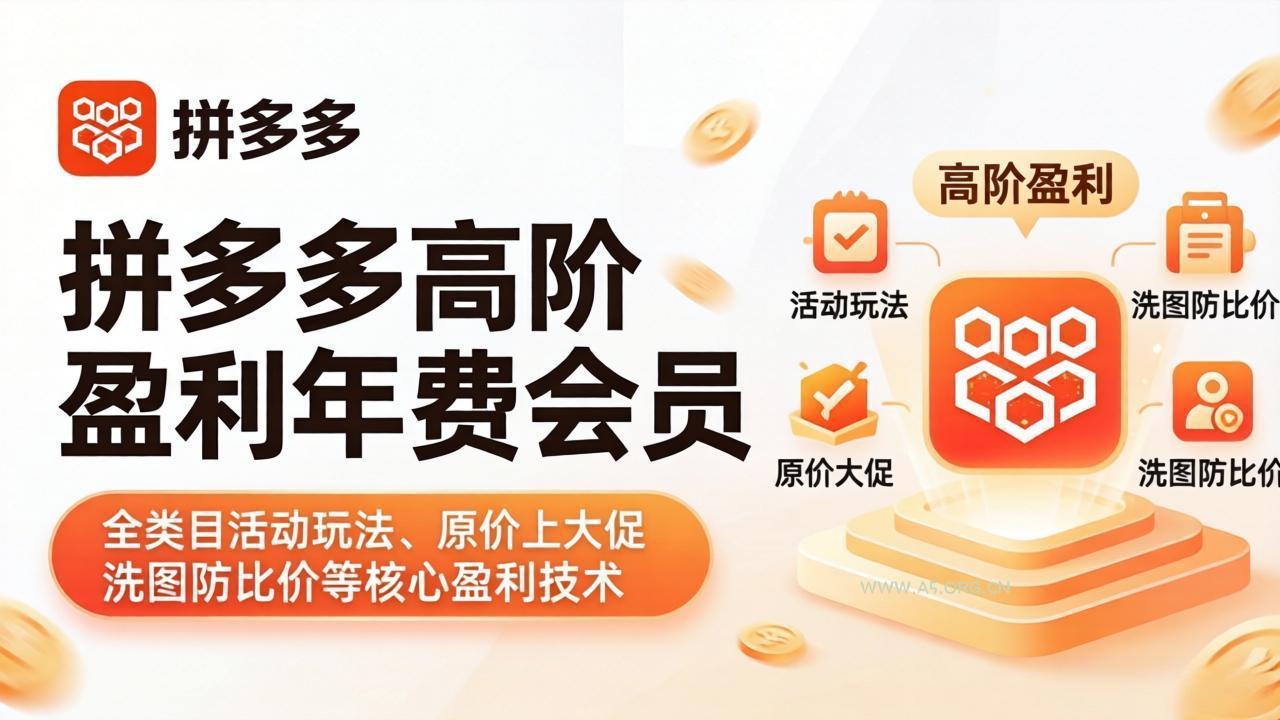 拼多多高阶盈利年费会员(更新4月-小红泡