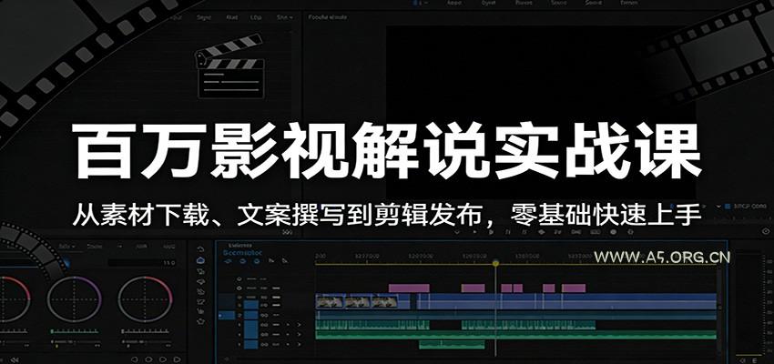 百万影视解说实战课:从素材下载、文案撰写到剪辑发布,零基础快速上手-小红泡