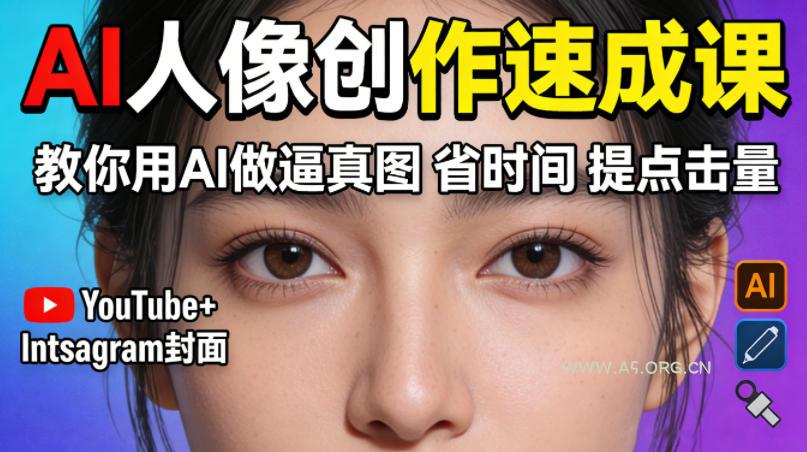 YouTube+Instagram封面没人点?AI人像创作速成课,教你用AI做逼真图,省时间还能提点击量!-小红泡