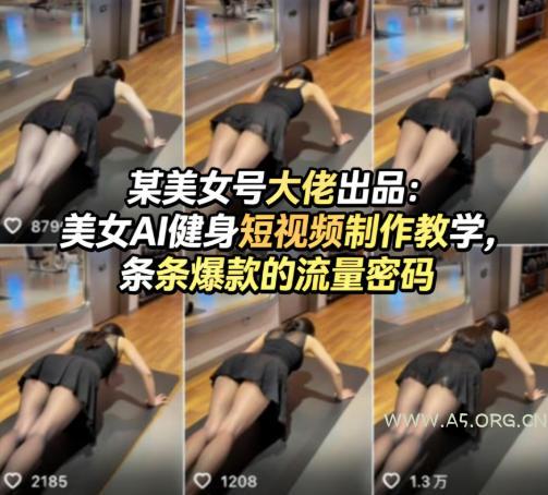 某美女号大佬出品:美女AI健身短视频制作教学,条条爆款的流量密码-小红泡