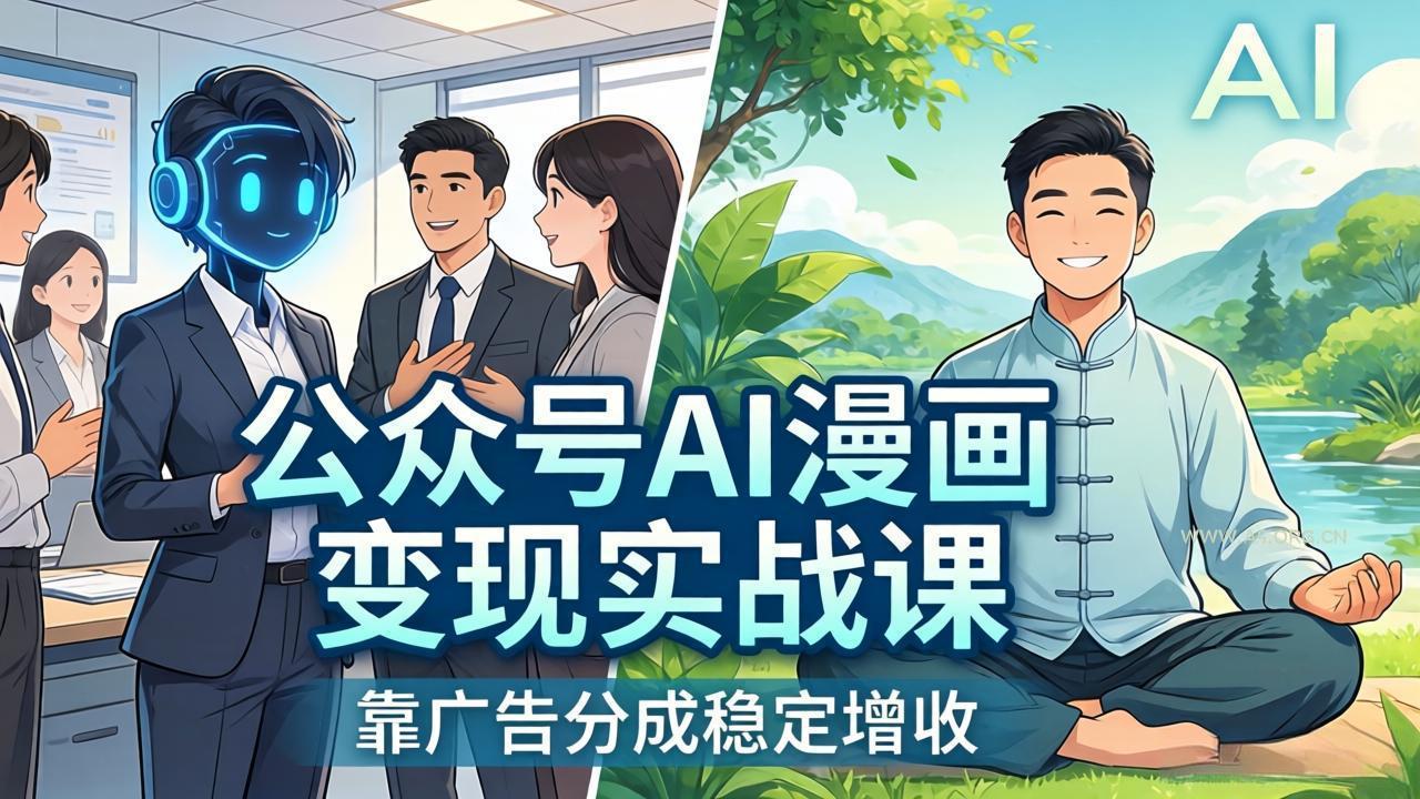 公众号AI漫画变现实战课:星座/职场/养生多赛道+智能体发文,靠广告分成稳定增收-小红泡