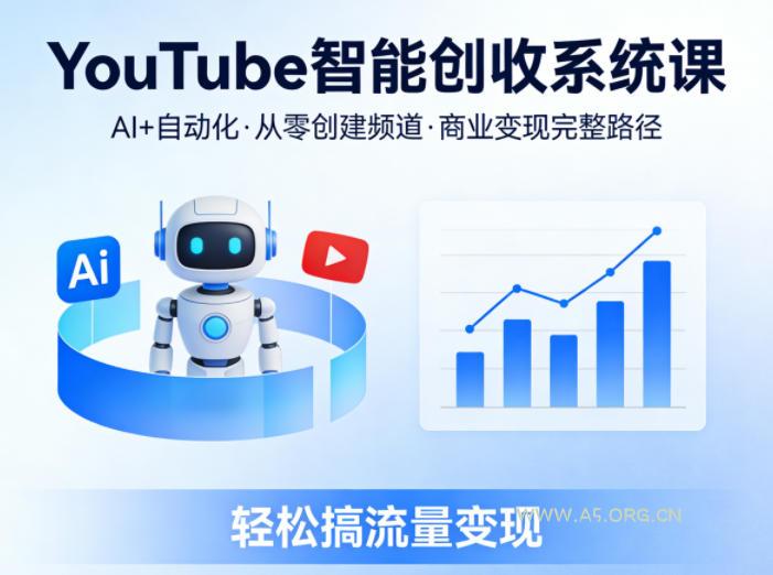 YouTube智能创收系统课,AI+自动化,从零创建YouTube频道并实现商业变现的完整路径,轻松搞流量变现-小红泡