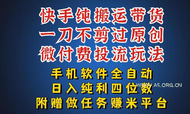 最新黑科技快手搬运带货方法,手机就能操作,轻松带你日入四位数【揭秘】-小红泡