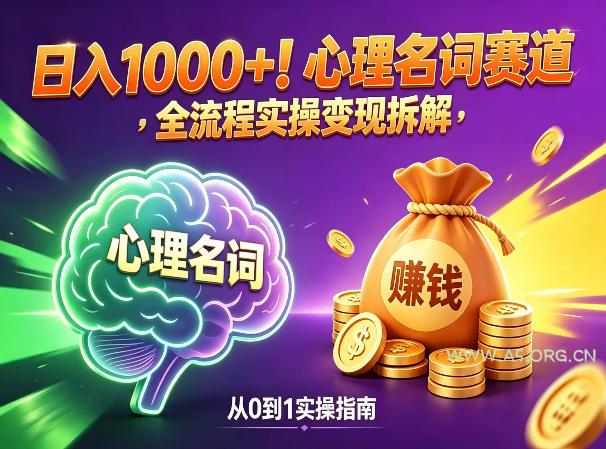 心理名词赛道，新手小白也能做，全流程项目拆解，单日变现1k+-小红泡