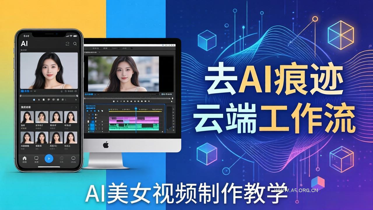 AI美女视频制作教学:去AI痕迹,云端工作流出图,手机电脑均可,不需要配置-小红泡