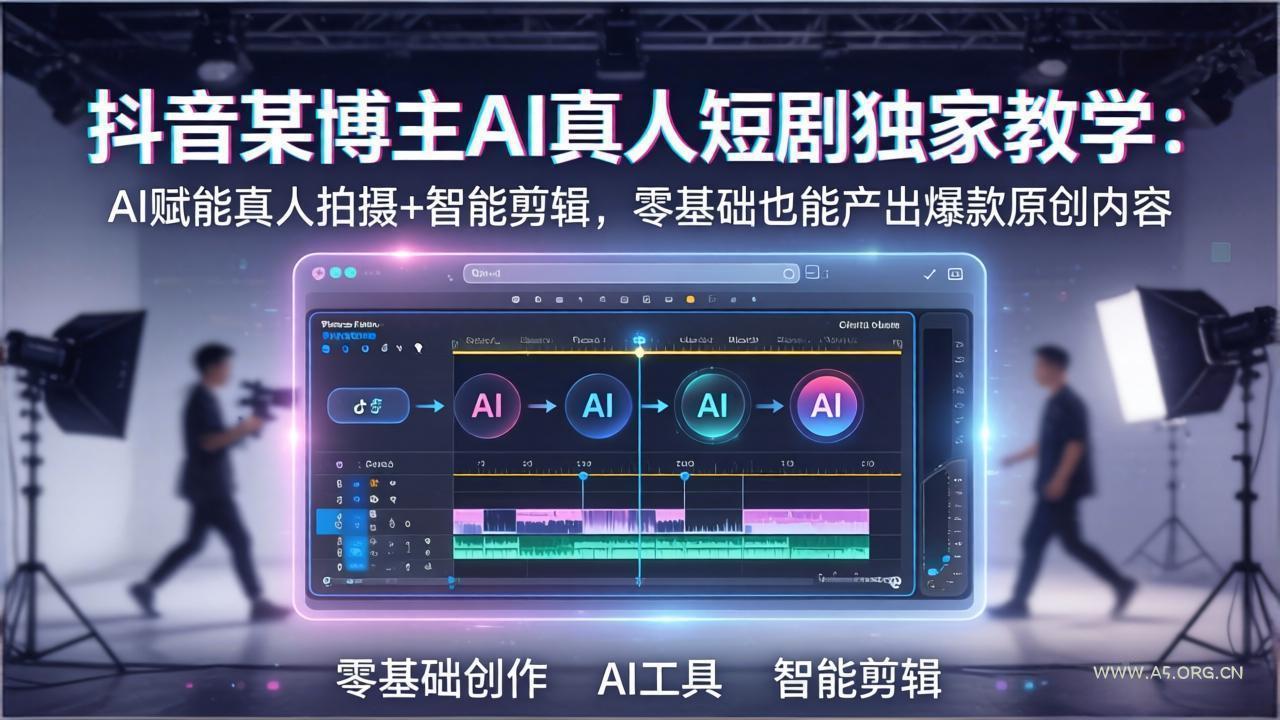 抖音某博主AI真人短剧独家教学：AI赋能真人拍摄+智能剪辑，零基础也能产出爆款原创内-小红泡