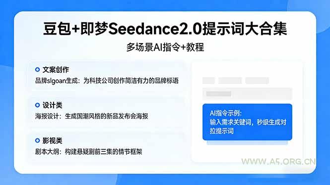 豆包+即梦Seedance2.0提示词大合集:多场景AI指令+教程,解锁文案、设计、影视高效创作-小红泡