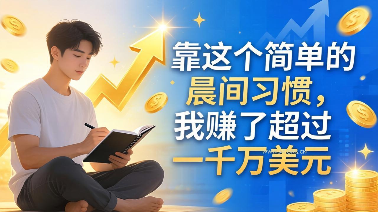 付费文章:靠这个简单的晨间习惯,我赚了超过一千万美元-小红泡
