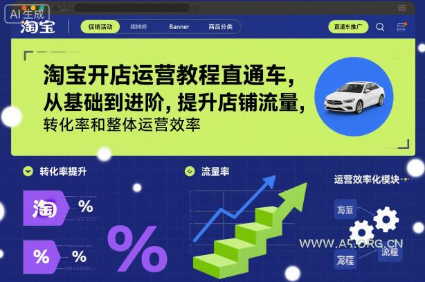 淘宝开店运营教程直通车，从基础到进阶，提升店铺流量，转化率和整体运营效率(更新26年4月10日)-小红泡