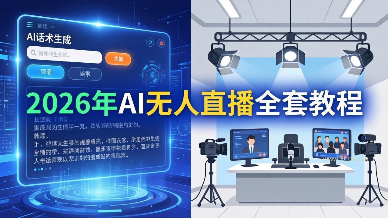 2026年AI无人直播全套教程：OBS安装+软件配置+直播间搭建+话术生成+一键开播实操-小红泡