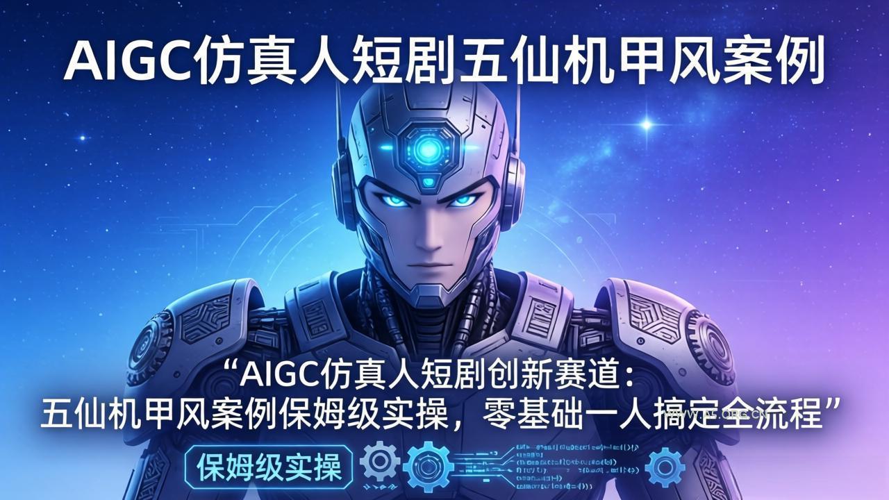 AIGC仿真人短剧创新赛道:五仙机甲风案例保姆级实操,零基础一人搞定全流程-小红泡