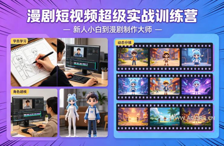 漫剧短视频超级实战训练营，新人小白到漫剧制作大师-小红泡