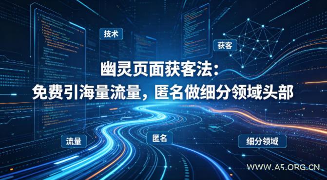 用懂技术!幽灵页面获客法:免费引海量流量,匿名做细分领域头部-小红泡