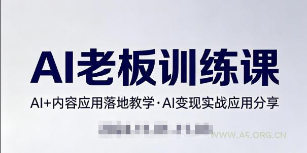 内容AI老板训练课，AI+内容应用落地教学，AI变现的实战应用分享-小红泡