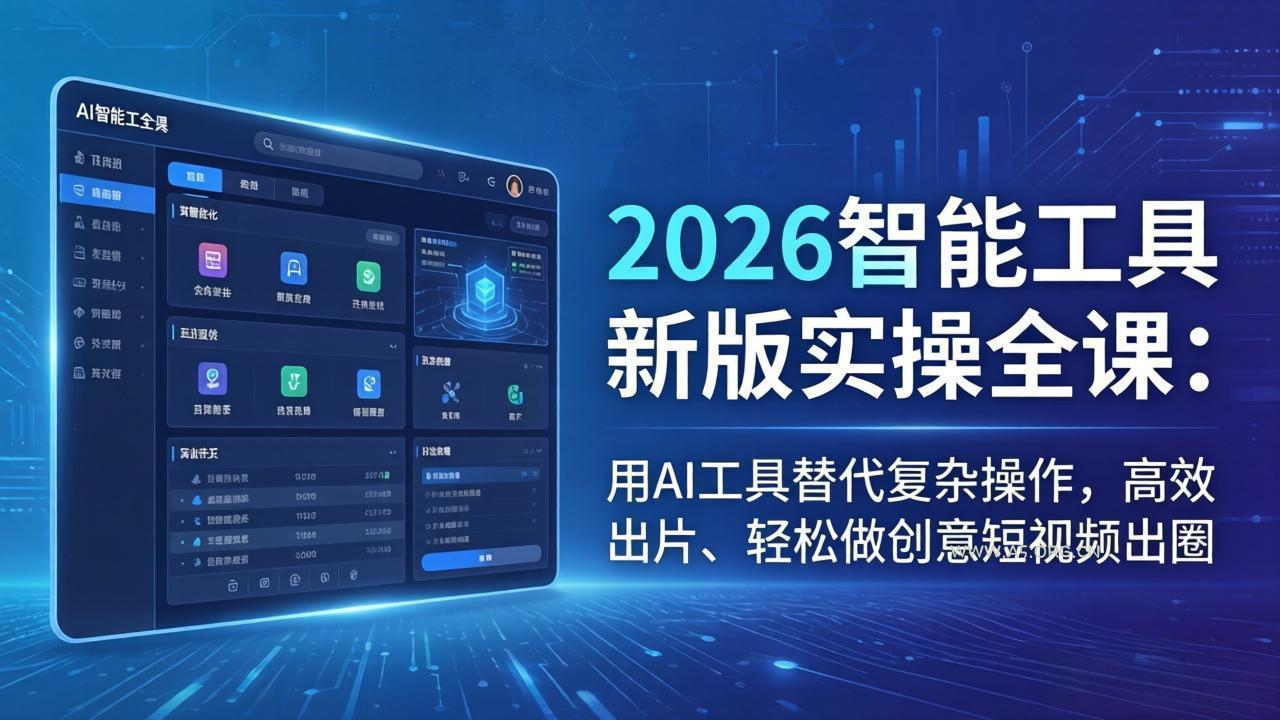 2026智能工具新版实操全课：用AI工具替代复杂操作，高效出片、轻松做创意短视频出圈-小红泡