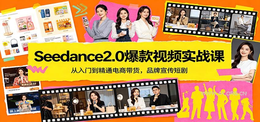 Seedance2.0爆款视频实战课：从入门到精通电商带货，品牌宣传短剧-小红泡