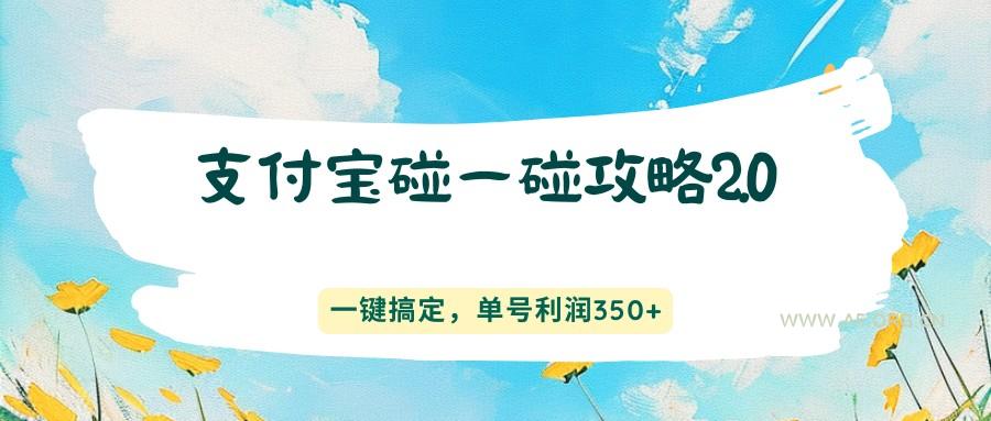 支付宝碰一碰攻略2.0，一键搞定，单号利润350+-小红泡