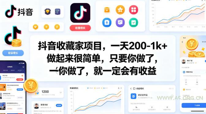 抖音收藏家项目，一天200-1k+做起来很简单，只要你做了，就一定会有收益-小红泡