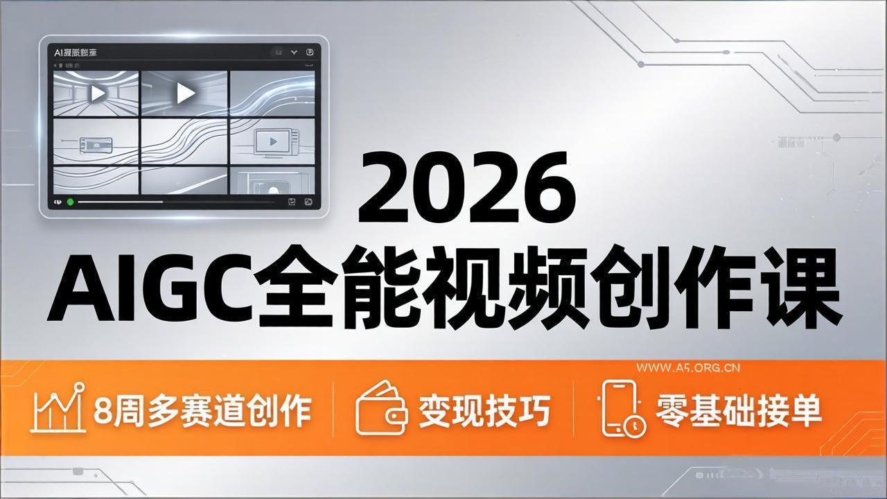 2026AIGC全能视频创作课，8周吃透多赛道创作+变现，零基础也能高效出片接单-小红泡