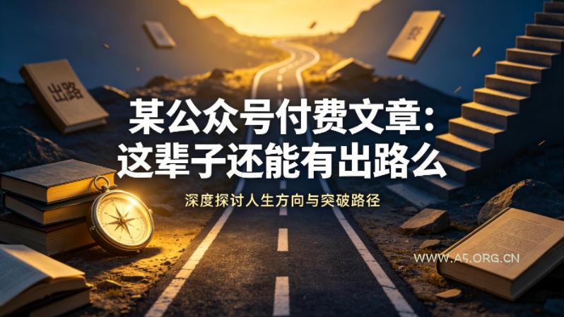 某公众号付费文章：这辈子还能有出路么-小红泡