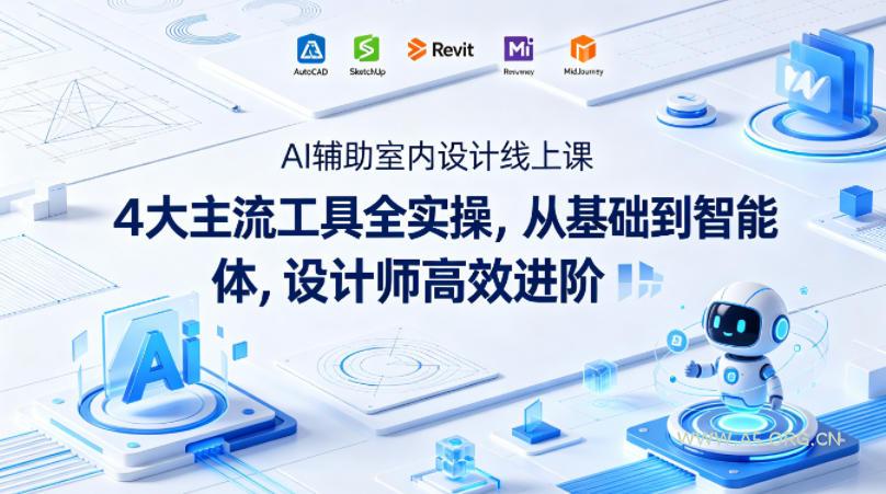 AI辅助室内设计线上课｜4大主流工具全实操，从基础到智能体，设计师高效进阶-小红泡