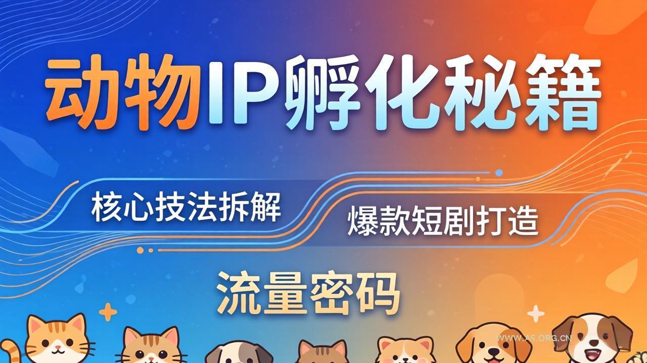 动物IP孵化全套秘籍,三大核心技法拆解,打造爆款萌宠短剧,轻松拿捏赛道流量密码-小红泡