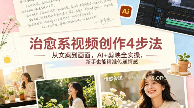 治愈系视频创作4步法｜从文案到画面，AI+剪映全实操，新手也能精准传递情感-小红泡
