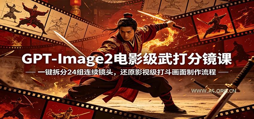 GPT-Image2电影级武打分镜课：一键拆分24组连续镜头，还原影视级打斗画面制作流程-小红泡
