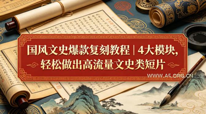 国风文史爆款复刻教程｜4大模块，轻松做出高流量文史类短片-小红泡