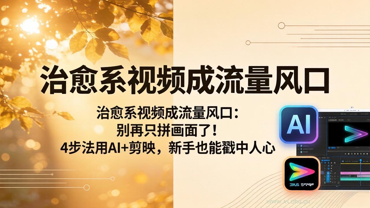 治愈系视频成流量风口:别再只拼画面了!4步法用AI+剪映,新手也能戳中人心-小红泡