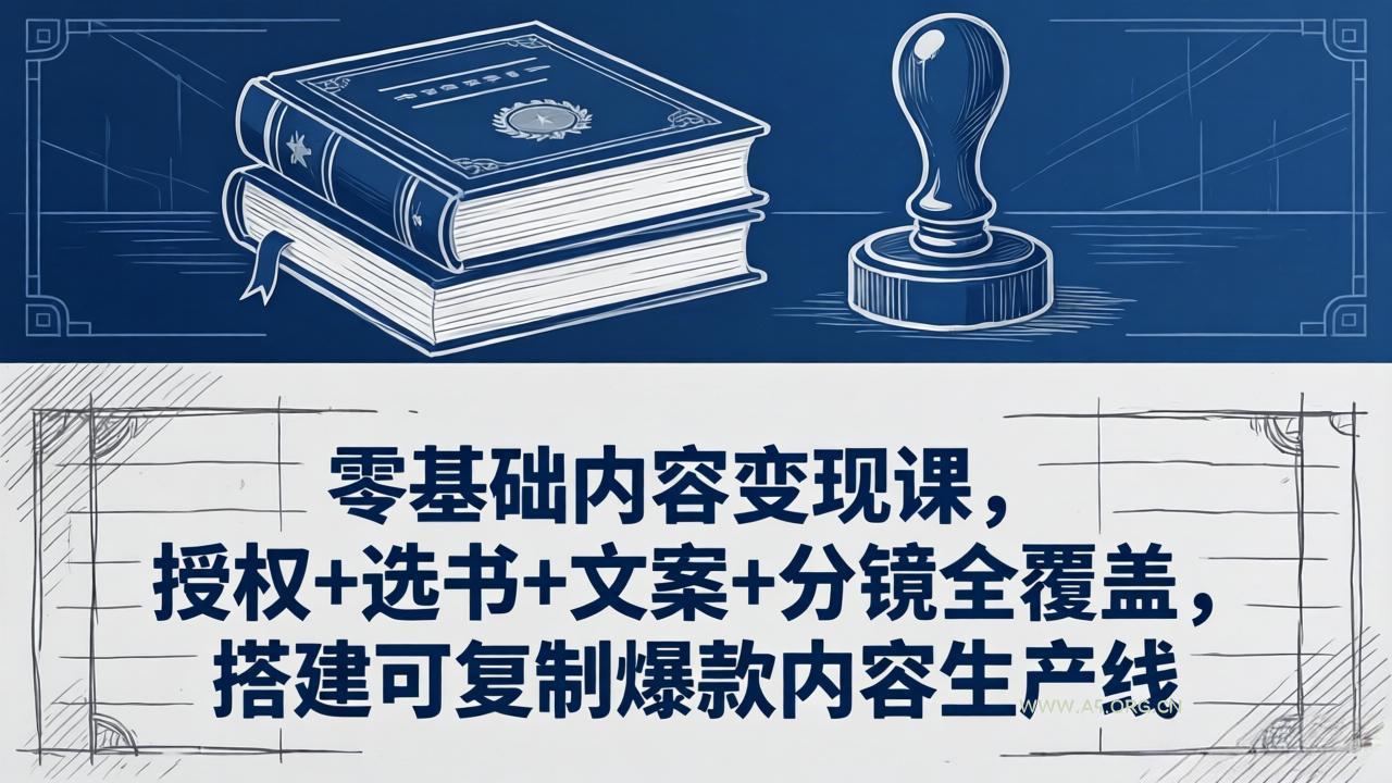 零基础内容变现课,授权+选书+文案+分镜全覆盖,搭建可复制爆款内容生产线-小红泡