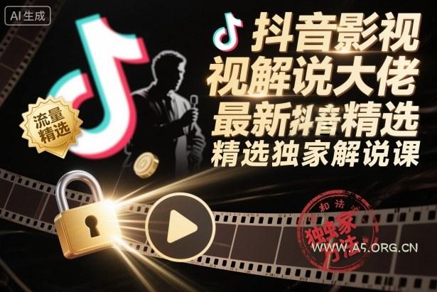 抖音影视解说大佬最新抖音进精选和独家方法，精选独家解说课(更新26年3月)-小红泡