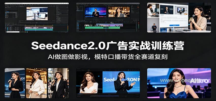 Seedance2.0广告实战训练营:AI做图做影视,模特口播带货全赛道复刻-小红泡