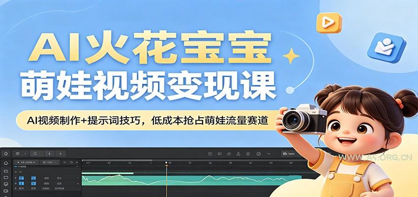 AI火花宝宝萌娃视频变现课：AI视频制作+提示词技巧，低成本抢占萌娃流量赛道-小红泡