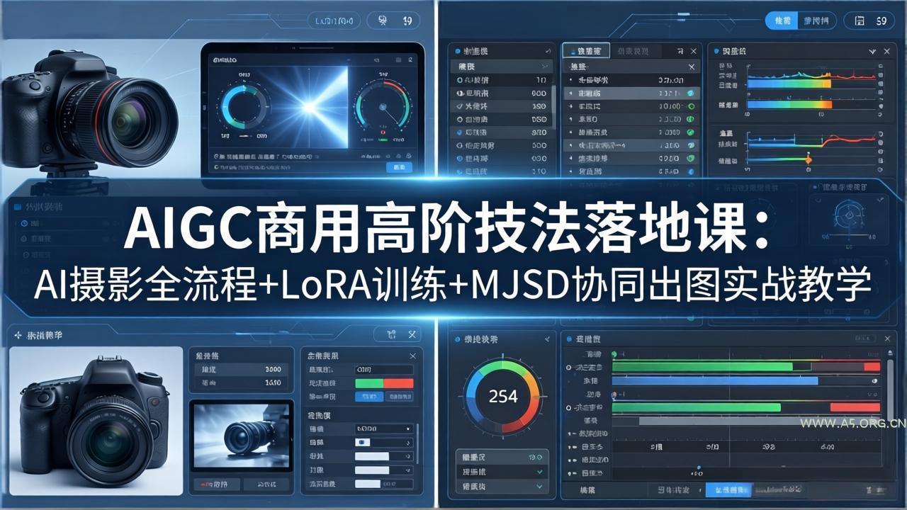 AIGC商用高阶技法落地课:AI摄影全流程+LoRA训练+MJSD协同出图实战教学-小红泡
