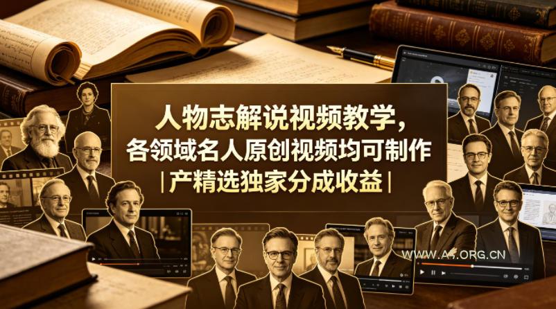 人物志解说视频教学,各领域名人原创视频均可制作丨精选独家分成收益(更新0430)-小红泡